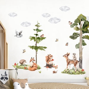 Wandtattoo Wandsticker Kinderzimmer Tiere Waldtiere Wandaufkleber Wanddeko DL773