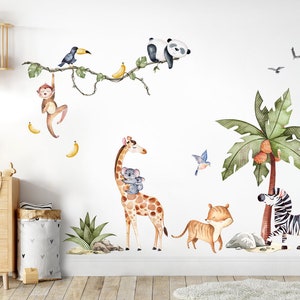 Wall decal wall sticker nursery animal safari wall sticker zebra wall decoration giraffe playroom self-adhesive monkey mural decal DL767