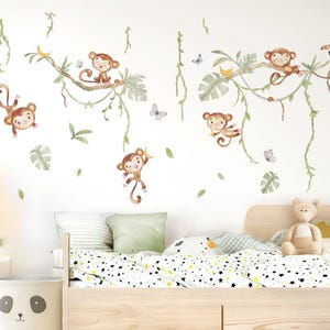 Safari Animals Sticker Set Wall Decal for Children&#39;s Room Jungle Animals Monkeys Wall Stickers for Baby Room Wall Stickers Self-Adhesive Decoration DL992