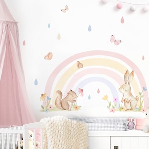 Wall Stickers Rainbow Wall stickers Animals Wall decal Girls Children's room decoration DL856
