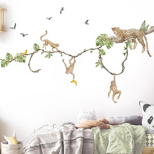 XXL Wall Sticker Jungle Animals Wall Sticker Safari for Children's Room Decoration DL805