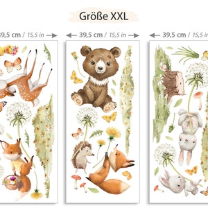 Tatouage mural animaux de la forêt pissenlit autocollant mural pour chambre d'enfant ours lapin renard autocollant mural pour chambre de bébé décoration autocollante DL986 image 4