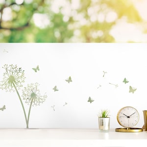 Dandelion Window Privacy Film Sandblasted Look Sticker Window Film Glass Sticker Frosted Glass Film Glass Decor W5619
