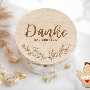 Gift glass thank you from the heart farewell gift for colleagues, teachers, educators gift idea thank you cookie jar with engraving XHG1029