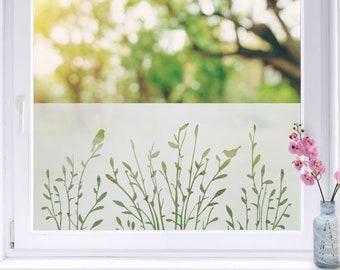 Fenster Sichtschutzfolie Fensterfolie Gräser Glasdekorfolie Selbstklebend Milchglasfolie Aufkleber W5610