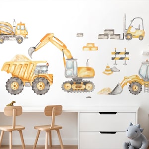 Wall sticker excavator set wall stickers for children's rooms construction site vehicles wall stickers for baby rooms decoration self-adhesive DL5106
