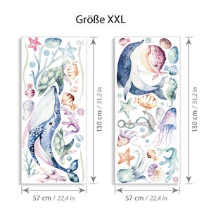 XXL set de stickers muraux océan stickers muraux pour chambres d'enfants animaux marins poissons chambre de bébé stickers muraux décoration autocollant DL870 image 4