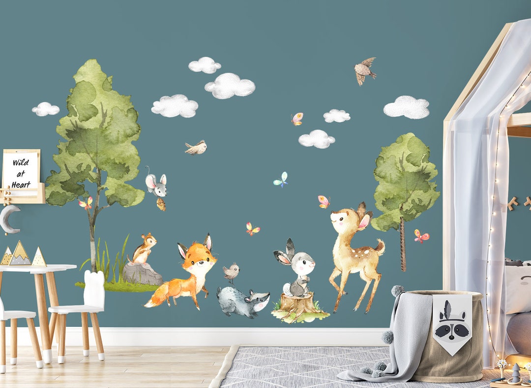 Grandora Woodland Animals Wall Decal for Children's Room, Baby Room ...