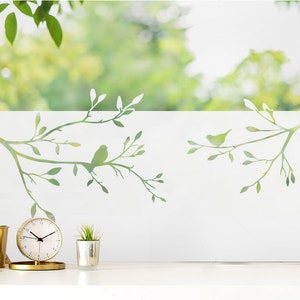 Privacy Window Film Branches Frosted Glass Film Self-Adhesive Privacy Film Window Glass Sticker Opaque W5612