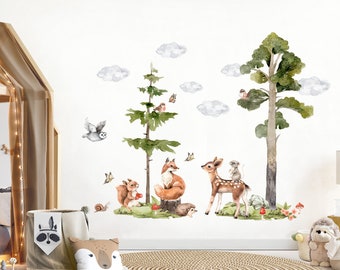 Wandtattoo Wandsticker Kinderzimmer Tiere Waldtiere Wandaufkleber Wanddeko DL773