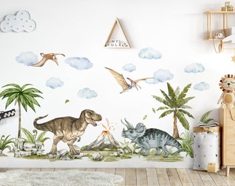 XXL Dinosaurier Wandtattoo für Kinderzimmer Wandsticker Jurassic World Tiere Wandaufkleber Deko selbstklebend DL855