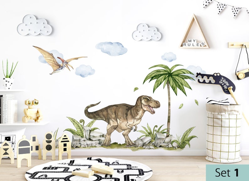 XXL Dinosaurier Wandtattoo für Kinderzimmer Wandsticker Jurassic World Tiere Wandaufkleber Deko selbstklebend DL855 zdjęcie 3