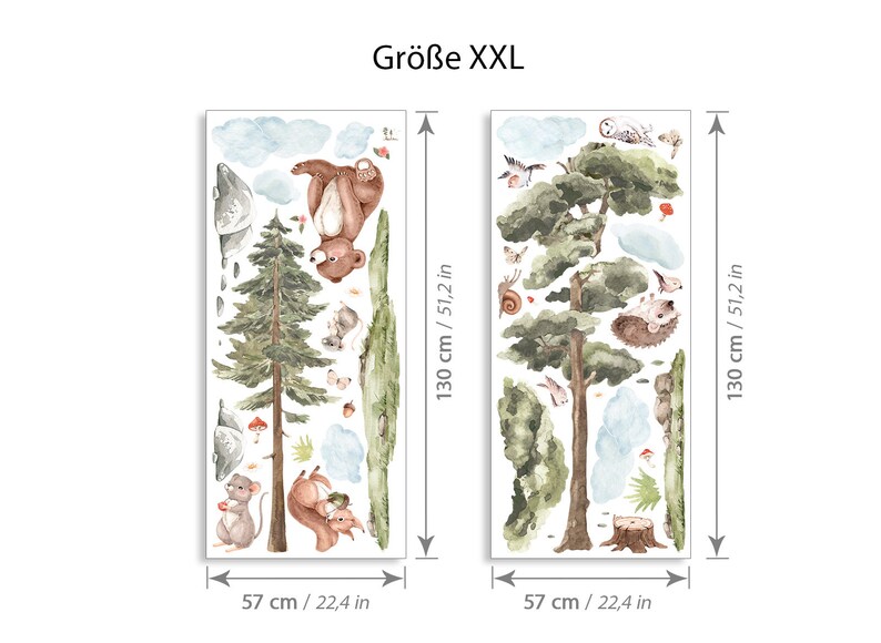 Wall Sticker Forest Animals Wall Decal for Children's Room Etsy