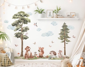 Woodland Animals Wall Decal, Wall Stickers for Children's Rooms, Animal Wall Stickers for Baby Room Decor DL5098