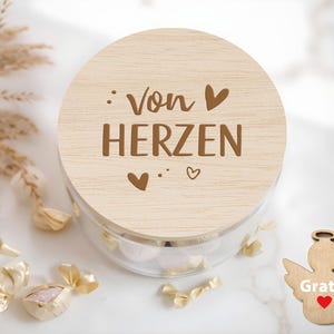 Storage jar From the heart thank you gift for colleagues, teachers, educators gift idea birthday gift jar with engraving XHG1031