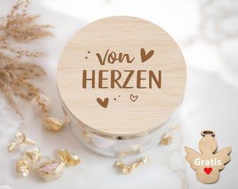 Storage jar Thank you from the heart gift for colleagues, teachers, educators gift idea birthday gift jar with engraving XHG1031