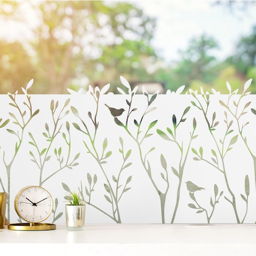Grass Branches Glass Decor Window Privacy Film Sticker Glass Etsy UK