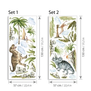 Autocollant mural dinosaure XXL pour chambre d'enfant, autocollant mural animaux du monde jurassique, décoration auto-adhésive DL855 image 2