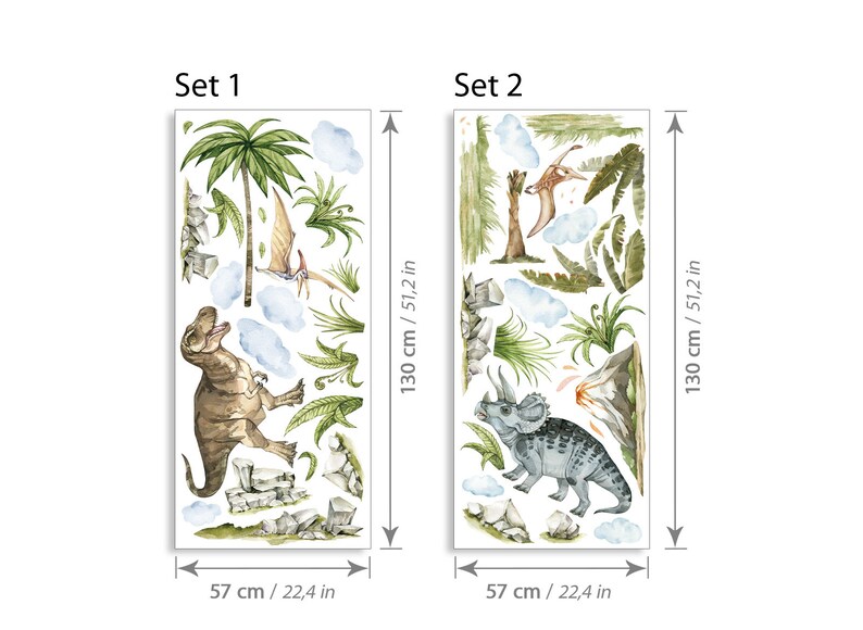 Autocollant mural dinosaure XXL pour chambre d'enfant, autocollant mural animaux du monde jurassique, décoration auto-adhésive DL855 image 2