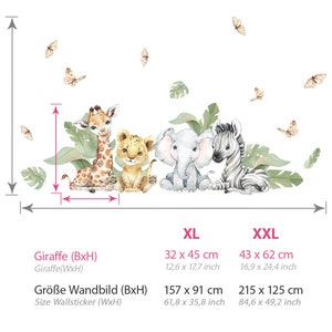 XXL sticker set safari animals wall sticker for children's room giraffe elephant wall sticker for baby room wall sticker decoration self-adhesive DL810 image 2