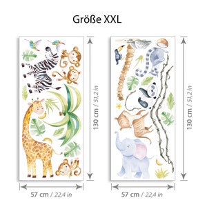 XXL Sticker Set Safari Tiere Wandtattoo für Kinderzimmer Dschungel Wandsticker für Babyzimmer Wandaufkleber Deko selbstklebend DL769 zdjęcie 4