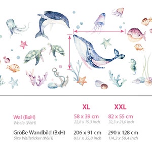 XXL set de stickers muraux océan stickers muraux pour chambres d'enfants animaux marins poissons chambre de bébé stickers muraux décoration autocollant DL870 image 2