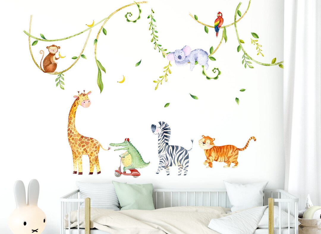 XXL Sticker Set Safari Animals Wall Decal for Children's Room Jungle ...