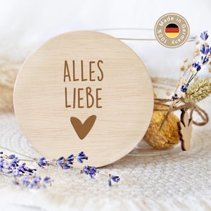 Storage jar &quot;All the best&quot; small thank you for colleague, teacher or educator, gift jar with engraved wooden lid XHG1073