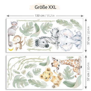 XXL sticker set safari animals wall decal for children's room jungle wall sticker for baby room wall decal decoration self-adhesive DL807 image 4