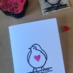 Tarjeta de petirrojo hecha a mano, original, tamaño A6, impresión en lino, tarjeta de Navidad, tarjeta de aniversario, regalo para amantes de las aves