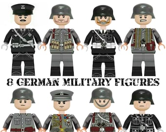 8 pcs German Military WWII Soldiers Generals Figures Building Blocks Fit Lego 