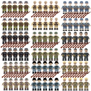 WWII British Germany USA Army Military Soldiers Mini Figures Fit Lego Toy New 
