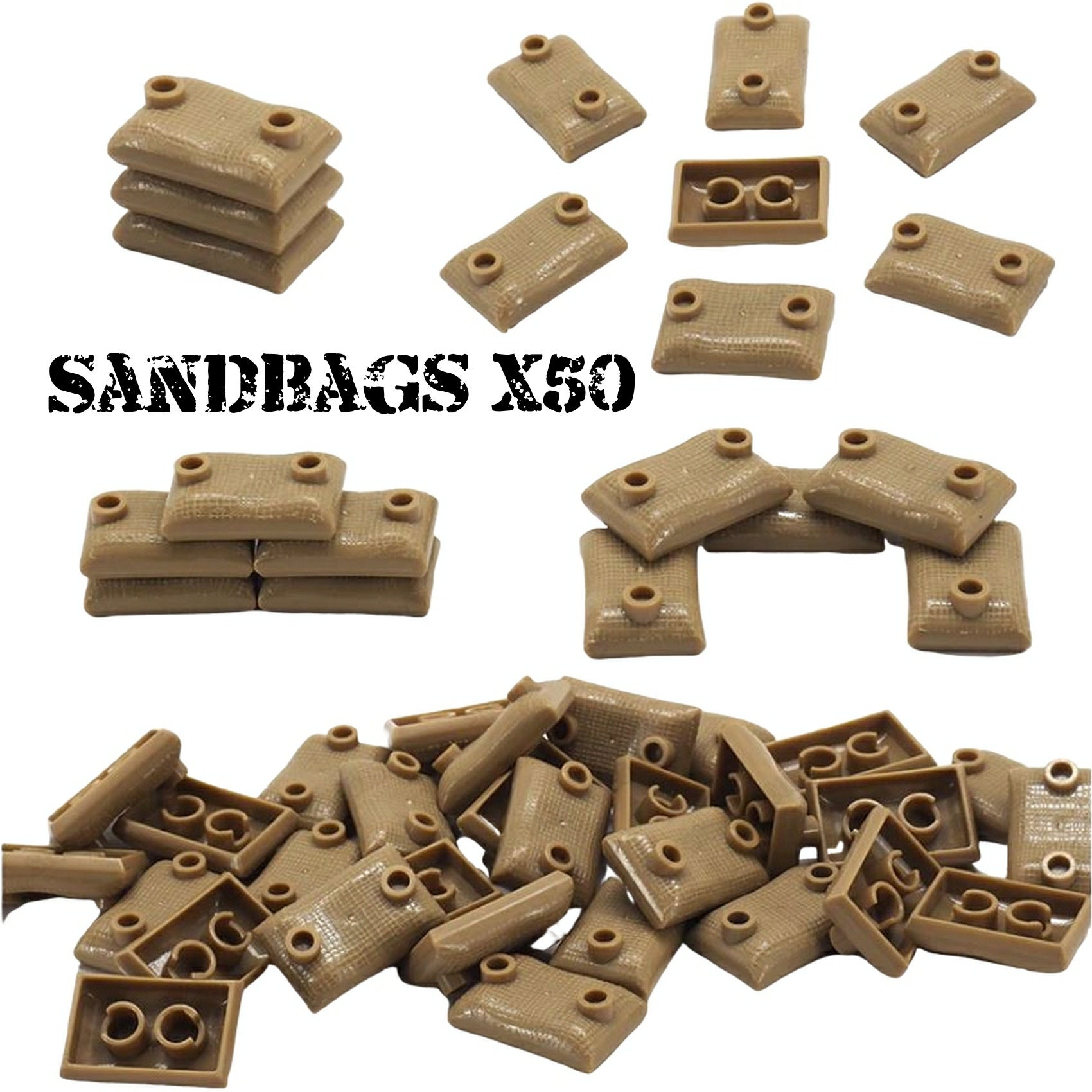 WW2 Military Sandbags X50 Building Blocks Army Sand Bag Etsy