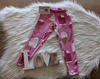 Handmade Leggings Jersey Eis rosa pink Partnerlook Geschwister Gr. 98 104 110 116 122 128 134 140 146 152 158 164