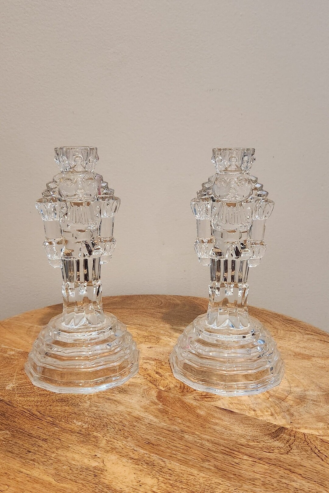 Vtg Deplomb Crystal Nutcracker Taper Candleholders Pair of Etsy