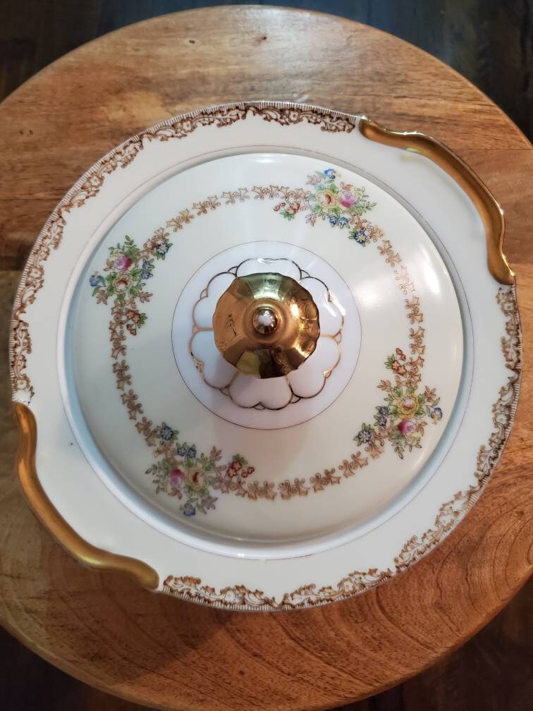 Vintage Empress China, Japan 1930s Porcelain Covered Dish