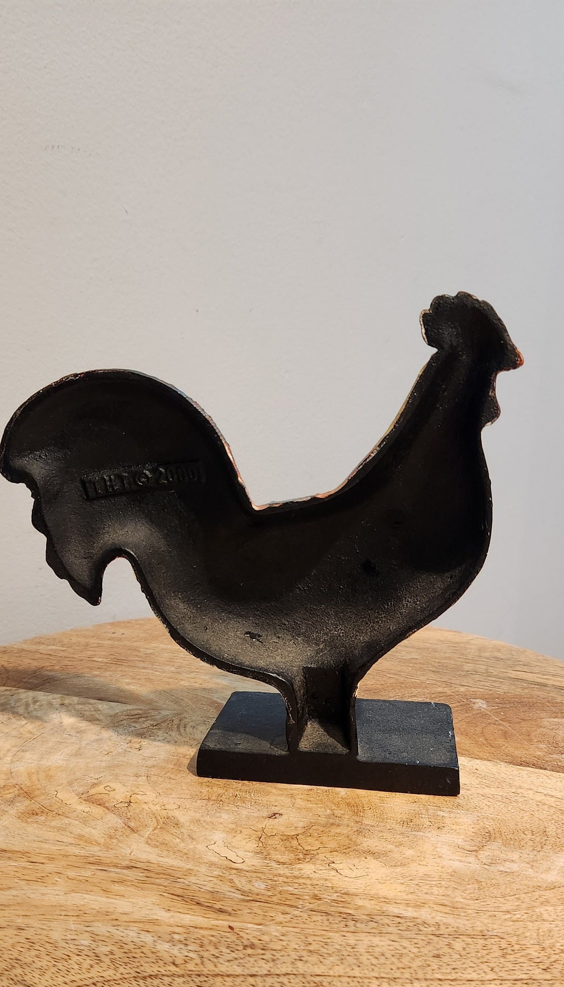 Vintage Cast Iron Door Stopper Shaped Like a Colorful Rooster, THT 2000 ...