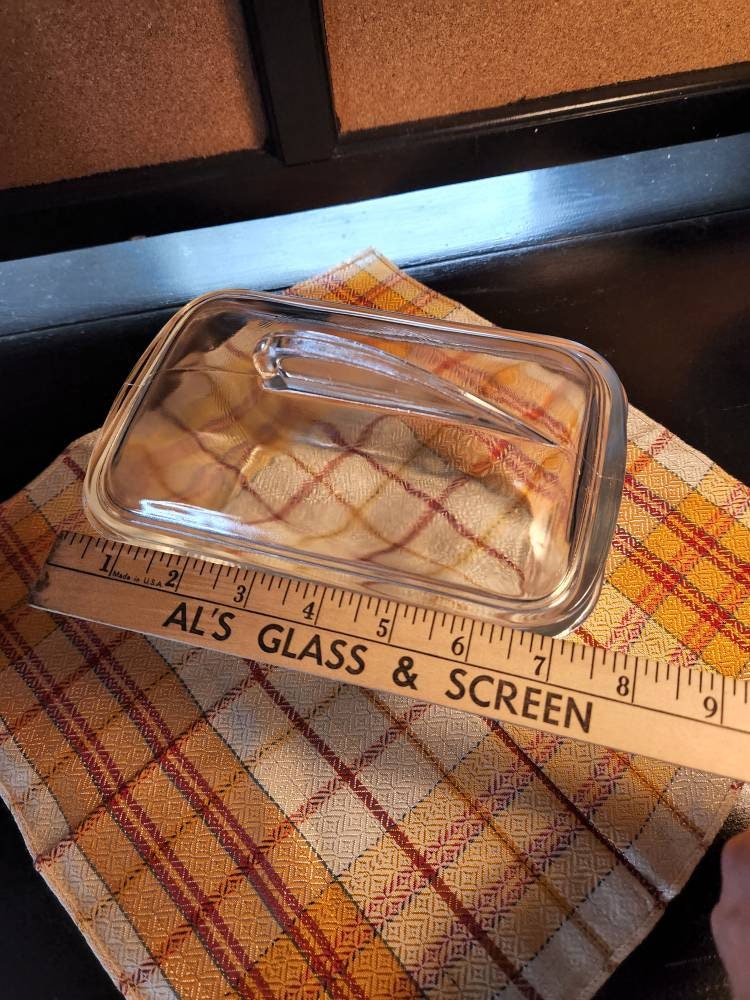 Vintage Glasbake Clear Glass Loaf Pan With Art Deco Fin Lid Etsy