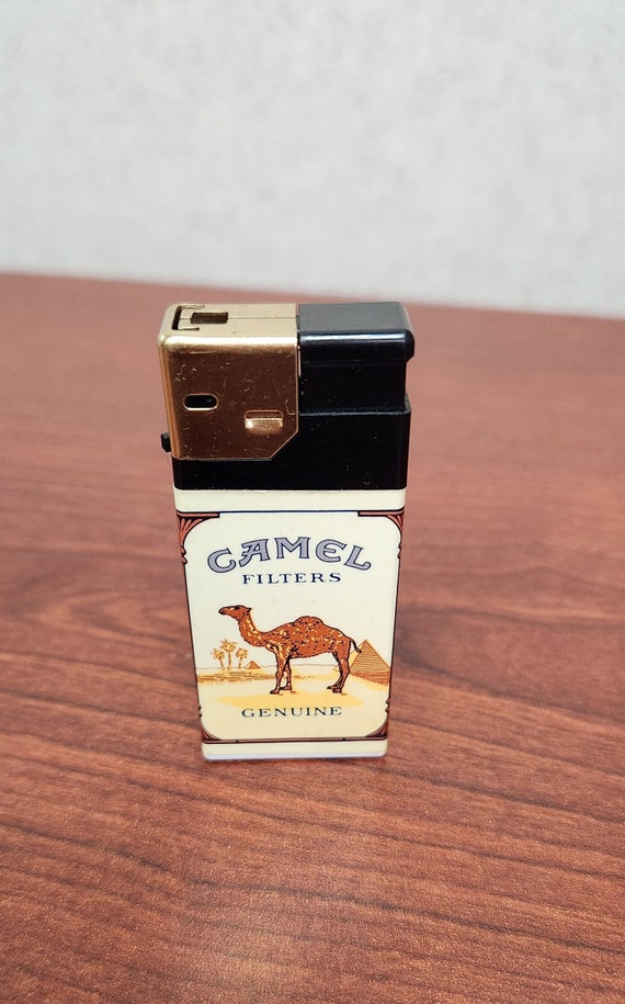 Vintage Camel Filters Lighter, Genuine Camel and Imposter Cow With