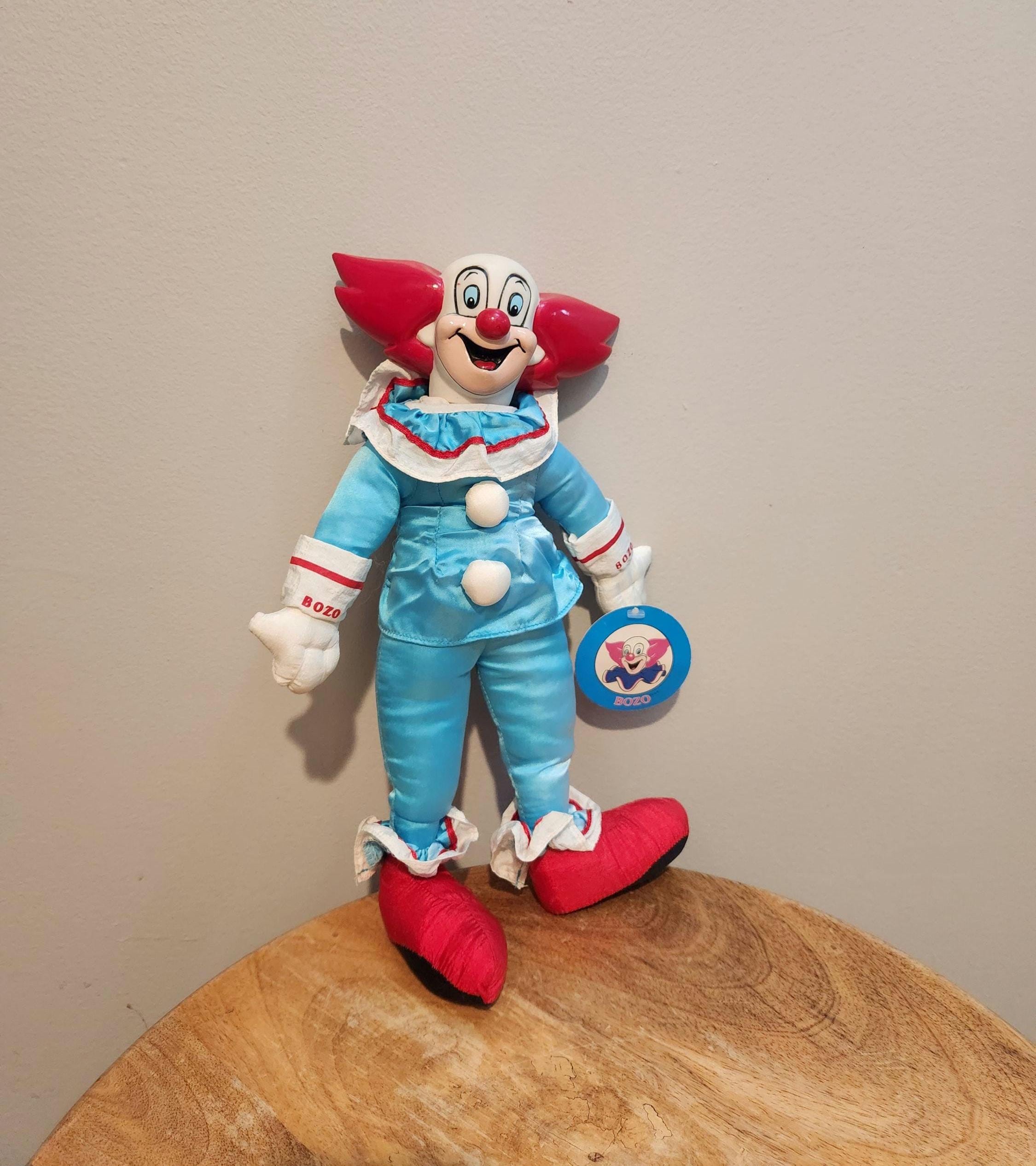 Vtg 90s Plush Bozo the Clown, Stuffed Animal, Retro Collectible