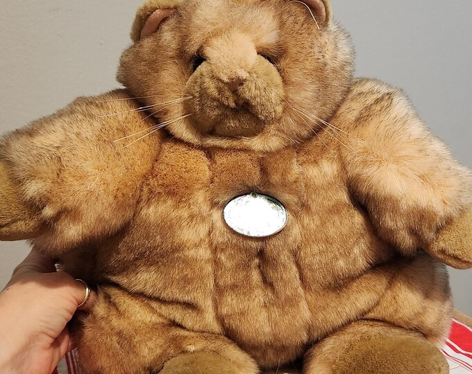 Vtg Incredible Petables Chubby Plush Cat, Kitten Stuffed Animal Toy