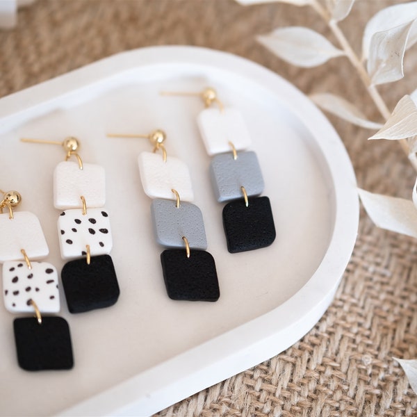 Polymer Clay Earrings | LIZA Black & White Collection | Clay earrings | Statement Earrings | handmade | Gift girlfriend | Earrings