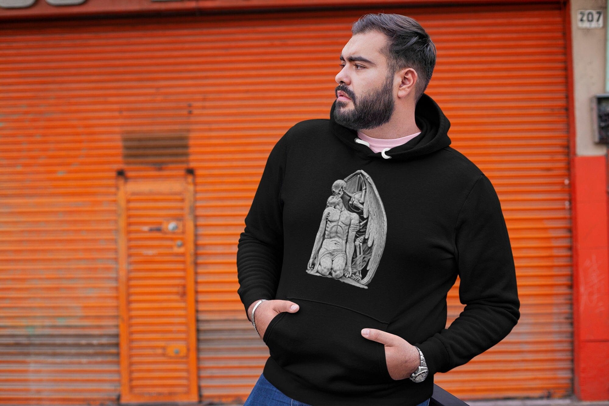 Sweatshirt Hoodie Kiss of Death Model Cotton and Viscose. - Etsy