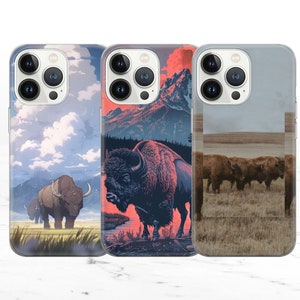 Buffalo Phone Case Bison Cover for iPhone 17 16 15Pro, 14, 13, 12, Air, Google Pixel 8, 6A, Samsung Galaxy S24 Ultra, S24FE, A05, A55, A16