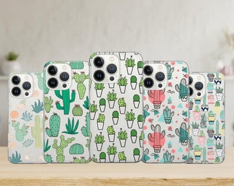 Cactus Phone Case Succulent Cover for iPhone 15 14 13 12 Pro 11 XR for Samsung S23 FE S24 5G S24 Ultra A15 A25 Note 20 Pixel 8 Pro 7A