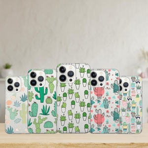 Cactus Telefoon Case Succulent Cover voor iPhone 16 15 13 12 Pro 11 XR voor Samsung S23 FE S24 5G S24 Ultra A15 A25 Note 20 Pixel 9 Pro