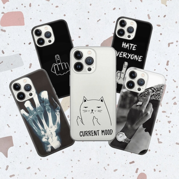 Middle finger Phone Case Rude Cover for iPhone 15 14 13 12 Pro 11 XR for Samsung S23 FE S24 5G S24 Ultra A15 A25 Note 20 Pixel 8 Pro 7A