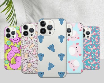 Axolotl Phone Case Amphibian Cover for iPhone 17 16 15 13 12 Pro 11 Air for Samsung S23 FE S24 5G S24 Ultra A15 A25 Note 20 Pixel 9 Pro