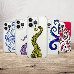 Tentacles Phone Case Octopus Cover for iPhone 17 16 Pro, 15, 14, 13, Air Google Pixel 9, 8, 7A, 6A, Samsung Galaxy S24 Ultra, S24FE, A05 A5