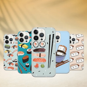 Japanese food Phone Case Sushi Cover for iPhone 17 16 15 13 12 Pro 11 Air for Samsung S23 FE S24 5G S24 Ultra A15 A25 Note 20 Pixel 9 Pro